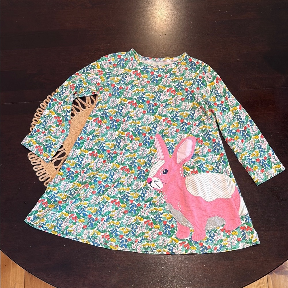 Mini Boden Multicolor Floral Bunny Dress